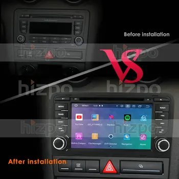 2 Din Android 10.0 Auto DVD, GPS Navigácia, Auto Rádio Stereo pre AUDI A3, S3 RS3 2003-2012 Wifi 7