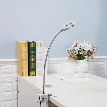 Stolná Lampa s Clip Držiak Nastaviteľný Pružný Gooseneck Skladacie LED Nočné Lampy, Ochrana Očí Čítania Knihy Svetlá Na Čítanie