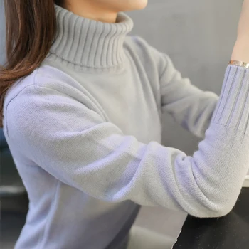 Turtlenecks ženy pulóver kórejský dámsky sveter žena zimné top ženy, svetre Pulóver sveter pre ženy sweter turtleneck