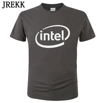 Intel Logo Tovaru tričko Muži Ženy Módne Letné Bavlnené Krátke Rukávy Tlačiť T-Shirt Unisex Topy Tees C10