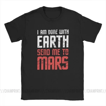 Pánske Tričko Vesmírne Cestovanie Úlohou Planéta Mars v Pohode Krátky Rukáv Obsadiť Mars Elon Musk Tees Oblečenie Bavlna Plus Veľkosť T-Shirt