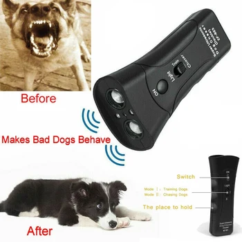 Pes Ultrazvukové Anti Štekať Tréner s LED Baterka Dvojité Hlavu Trúba s Odpudzujúce Kontroly domáce Zvieratá Chase Prípravy Dodávky