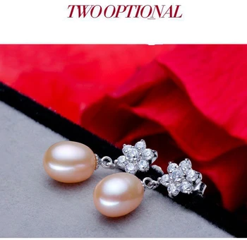 ASHIQI skutočné prírodné sladkovodné perly drop náušnice šperky pre ženy darček
