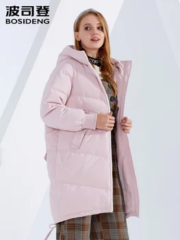 BOSIDENG nové zimné žien nadol bunda polovici dlho módne nepremokavé zahustiť kapucňou teple potiahnuté B80141544DS