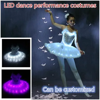 Diy Žiariace dospelých, tanečné kostýmy Fluorescenčné baletné sukne LED svetelnej fáze kostýmy hviezdne svetlo detské sukne