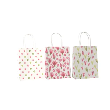 10 Ks/veľa Kawaii kvetov vytlačené kraft papier taška Festival darčekové tašky Papierové tašky s rukoväťou deti darčekové tašky 18x15x8cm