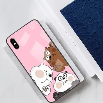 Sme Holé Ľadový Medveď Panda Sklo Telefón Prípad Späť Shell Pre IPhone 12 11 Pro Max Prípadoch XR XS 7 8 Plus Kryt Príslušenstvo Carcasa