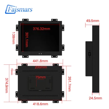 Faismars 19 Palcový 1280*1024 Rozlíšenie Non-touch LCD Monitor VGA/AV/TV/HDMI/USB Vstupy, 19
