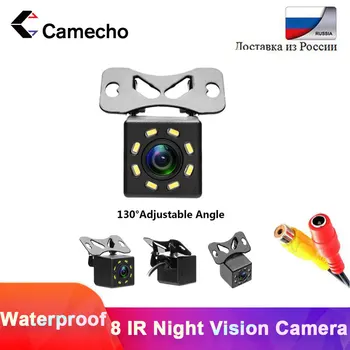 Camecho Auto Zadná Kamera 8 LED pre Nočné Videnie Auto CCD Cúvanie Parkovanie Monitor Odolný voči Vode 170 Stupeň HD Záložný Fotoaparát