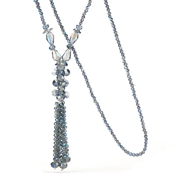 Európa a Spojené Štáty nový všestranný odev dlho módne crystal sveter reťazca Strapec Náhrdelník náhrdelník veľkoobchod