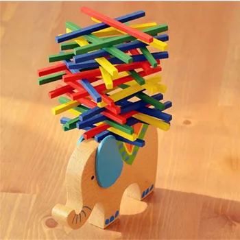 Vzdelávacie Hračky Pre Deti Slon Vyvažovanie Bloky Drevená Hračka Drevené Vyváženie Hry Montessori Bloky Darček Pre Dieťa