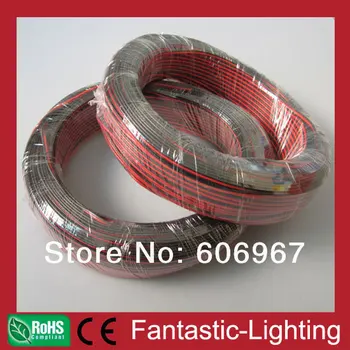 červené a čierne drôty 200meter/veľa 2pins kábel drôt rozšírenie AWG22 pre LED jednofarebné pásy svetla doprava zadarmo