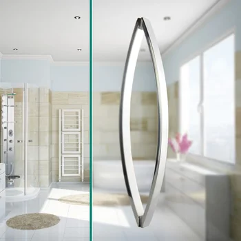 Tak krásne, arc kúpeľňa so sprchou sklenené dvere, rukoväť,matná čierna a zrkadlo povrchu,otvor vzdialenosť 440mm,kúpeľňa hardvéru