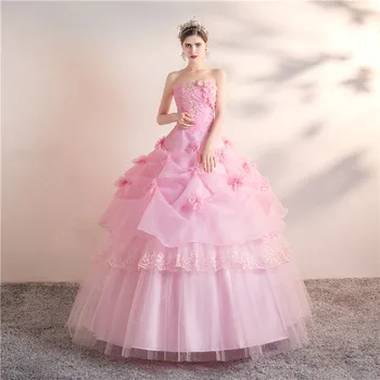 2021 Milú Princezná Quinceanera Šaty, Ružové A Červené Nášivka Bez Ramienok Plus Veľkosť Strany, Výkon Šaty Retro Lotus Plášte