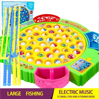Elektrické Rotačné Rybárske Hrať Hry Hudobné Ryby Doska Set Magnetické Outdoorové Športy, Hračky pre Deti GiftsKids Rybárske Hračky