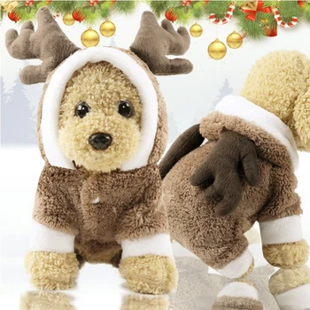 Psa Vianočné Bunda Psie Oblečenie V Zime Teplé, Hrubé Roztomilý Kreslený Malé Šteňa Psa Handričkou Kostým, Šaty Šteniatko, Mačiatko Kostým