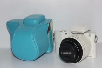 PU Kožené brašna puzdro Puzdro Pre Samsung NX2000 NX1100 NX1000 Mirrorless System Kamera
