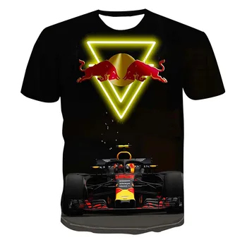2021 Najnovšie pánske Letné 3D Tlač Bežné Racing Vzor Športové Krátky Rukáv Funny T-Shirt 130-6xl