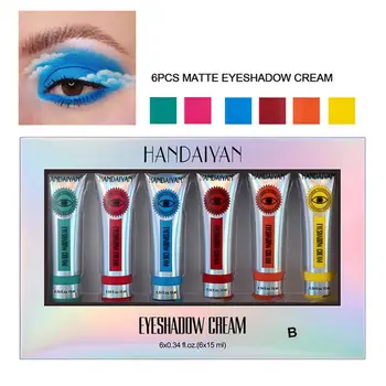 HANDAIYAN 6Pcs/Set 15ml Matný Eyeshadow Gream Pigment Dlhotrvajúci Jasné Eyeshadow Odolný voči Vode Krásy Make-Up