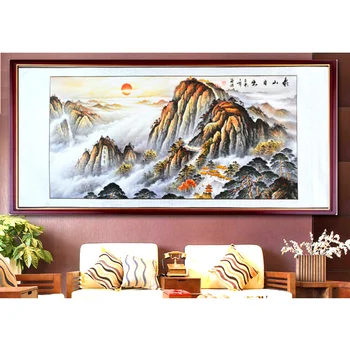 Čínska maľba kaligrafie a obraz / na šírku / obývacia izba maľba / feng shui krajinomaľbou -2