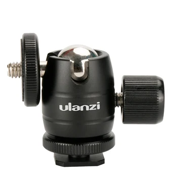 ULANZI U30s Univerzálny Hliníkový Statív Loptu Hlavou w Hot Shoe Adaptér 360 Stupňov Otočené DSLR Ballhead pre Monitory, LED-Fotoaparát