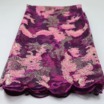 5 metrov Tylu Čipky Tkaniny, Výšivky francúzskej Čipky Textílie Sequin Čipky Textílie Afriky Čipky Textílie 2021High Kvality Nigérijský Textílie