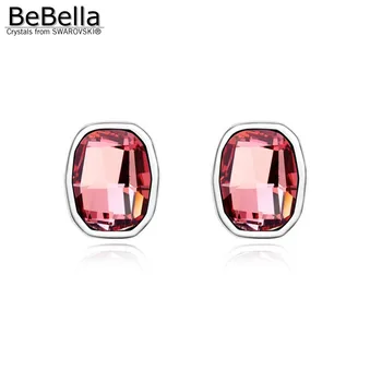 BeBella námestie crystal stud náušnice s Kryštálmi od Swarovski pre ženy, dievča, matka pôvodnej značky módne šperky darček