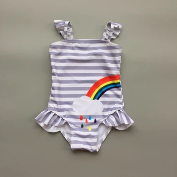 2020 Módny Trend Roztomilé Dieťa Plaviek Baby Girl Rainbow Plavky, Plavky, Letné Prázdninové Volánikmi Nové Bikiny, Plavky Oblečenie