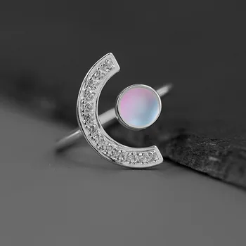 INATURE 925 Sterling Silver Moon Star Prstene Pre Ženy Móda Geometrické Otvorenie Prst Prsteň, Šperky