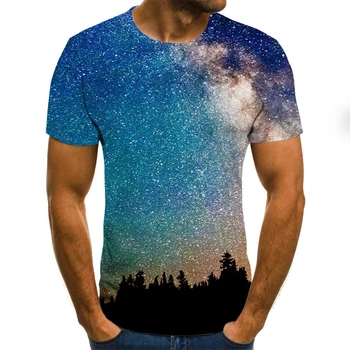 Prírodné tému pánske T-shirt príležitostné letné topy 3D vytlačené T-shirt pánske O-neck tričko rybárske bežné T-shirt plus veľkosť streetwear