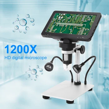 DM9 HD 1200X USB Digitálny Mikroskop Fotoaparát Endoskopu zväčšovacie sklo s Držiakom 7 palcový s Vysokým rozlíšením