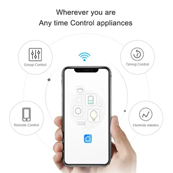 Mini Smart Switch WiFi Bezdrôtové EÚ/FR 16A Zástrčku Zásuvky Diaľkového Ovládania Práce S Domovská stránka Google IFTTT Alexa Inteligentný Život