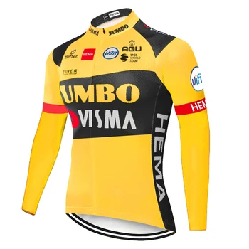 2021 JUMBO VISMA priedušná dlhý rukáv cyklistika dres leto jar rýchlo vyschnúť camisa de ciclismo bicykli jersey