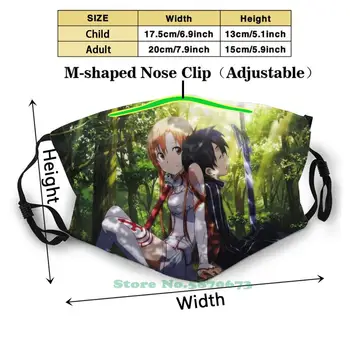 Sword Art Online - Kirito A Asuna Konštrukcia Proti Prachu Masku Na Tvár Umývateľný Filter Opakovane Anime Asuna Kirito Manga Sao Meč Umenie