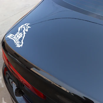 Auto Samolepky Módne Fox Zvierat Obtlačky Vysoko Kvalitného PVC Auto Dekorácie Príslušenstvo Nálepky Waterproof Black/white,17 cm*12 cm
