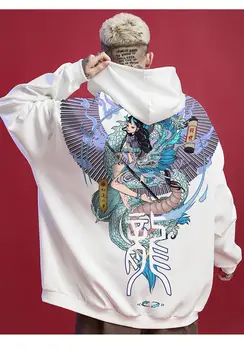 Na jar a na jeseň trend Japonský harajuku streetwear mužov hip-hop s kapucňou voľné plus veľkosť punk oblečenie Grafické Swag Pár hoodie