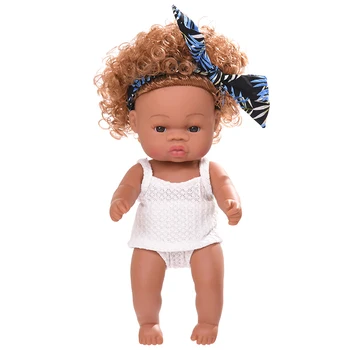 JINGXIN 35 cm Reborn Baby Doll Africké Čierne Dievča Realisticky Bábiky Baby Hračky Pre Deti, Dievčatá, Chlapcov Deti Telo Hrať Vinylové Bábiky
