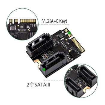 Zadarmo Ovládač Adaptéra Karty M. 2 pre Ngff na Sata3 A+E Kľúčom k 2 Porty SATA 6Gbp/s PCIe 3.0 Bus, Wifi SSD HDD PC Doska