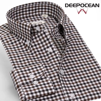 Deepocean Mužov Plus SizeShirt Jeseň Zima Bavlnené Tričko Mužov Smart Casual Oblečenie Košele Mužov Topy Camisa De Hombre DDX86514L