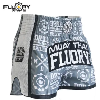 Muay Thai Boj kickbox Výšivky Šortky Fluory MuayThai Šachty unisex profesionálne Voľný tréning s neútočícím súperom MMA Boj Šortky