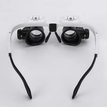 Magnifying Glass Okuliare Loupes zväčšovacie sklo Okuliare s LED Osvetlenie Sledovať Opravu 8x 23X Dual Oko Šperky Loupe Objektív hlavový most