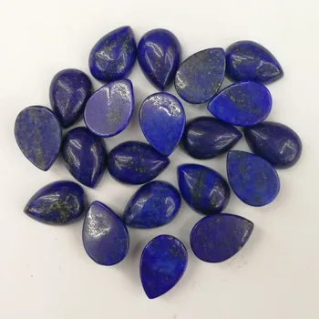 Veľkoobchod 50pcs módny prírodný kameň Lapis lazuli korálky 10X14mm slza KABÍNY CABOCHON voľné korálky č otvor doprava Zadarmo