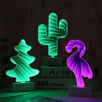 Snového Tunel LED 3D Neon Noc Lihgt Flamingo Jednorožec Hviezda Strom Stôl Dekorácie, Lampy, Vianoce, Nový Rok Party Domov Darček
