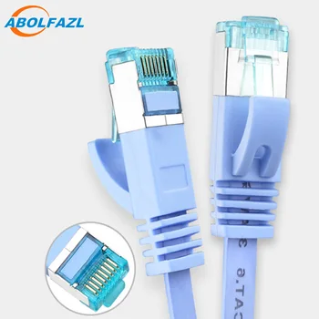 ABOLFAZL RJ45 Lan Modrý Kábel CAT6 Ploché Ethernetový Kábel Siete Ethernet Patch Kábel pre Počítač a Smerovač, Laptop
