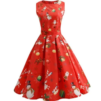 Plus Veľkosť dámske Šaty Vianočné Elegantné Červené Midi Šaty, Sexy Vintage Formálne Šaty Pre Ženy Večer Formálne Oblečenie Cottonxl