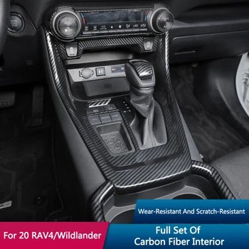 QHCP Pre Toyota RAV4 Wildlander 2020 ABS Plast Uhlíkových Vlákien Zrna Interiéru Modifikačných Súprav Centrálny Ovládací Panel Kryt Výbava
