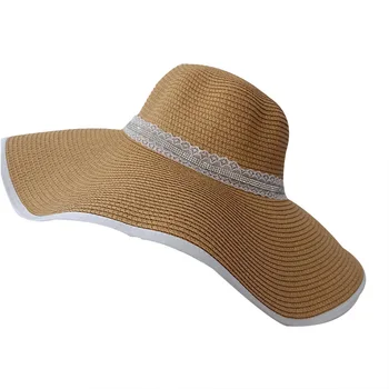 MAXSITI U dámske letné čiapky Čipky pevné široký okraj floppy klobúk pláži klobúky slnko klobúky