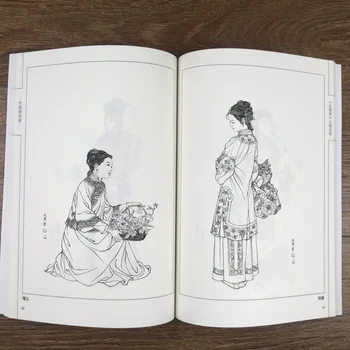 Sto Obrázkov, Znakov, Sen o Červenom Mansion Tradície Čínskej Line Kreslenie, Maľovanie Umenia Knihy