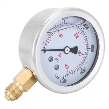 PGG604 400bar 1/4BSP Y60 Radiálne Olej Plnené ukazovateľ Tlaku Manometer pre Strojové zariadenie, tlakomer