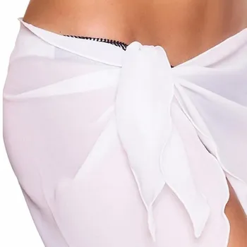 LJCUIYAO Sexy Ženy, zakryť Nové Dámske Šifón Krátke Sarong Zábal Holiday Beach Plavky Mini Sarongs Letné Kúpanie Oblek 2020